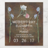 Wildblume Oak Wood Mother Day Weinetikett (Einzelnes Label)