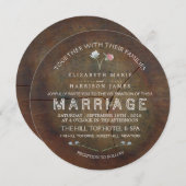 Wildblume Oak Wood Wedding Einladung (Vorne/Hinten)