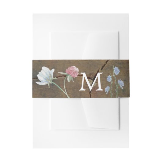 Wildblume Oak Wood Wedding Einladungsbanderole (Vorderseite Beispiel)