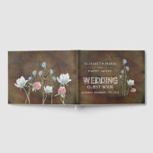 Wildblume Oak Wood Wedding Gästebuch (Voll)