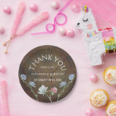 Wildblume Oak Wood Wedding Pappteller (Party)