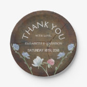 Wildblume Oak Wood Wedding Pappteller (Vorderseite)