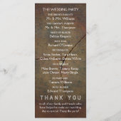 Wildblume Oak Wood Wedding Programm (Rückseite)