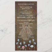 Wildblume Oak Wood Wedding Programm (Vorderseite)