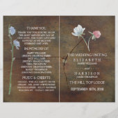 Wildblume Oak Wood Wedding Programm (Vorderseite)