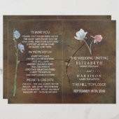 Wildblume Oak Wood Wedding Programm (Vorne/Hinten)