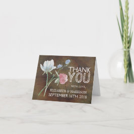 Wildblume Oak Wood Wedding Vielen Dank Dankeskarte