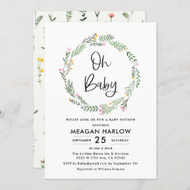 Wildblume Oh Baby Girl Babydusche Einladung