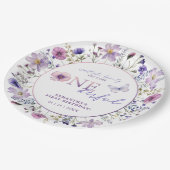 Wildblume ONEderful 1. Geburtstag Teller - Lila (Schrägansicht)