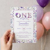 Wildblume ONEderful Girl's 1st Birthday Einladung