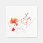 Wildblume Orange-Papierserviette für Hochzeiten Serviette (Vorderseite)