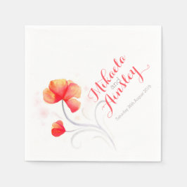 Wildblume Orange-Papierserviette für Hochzeiten Serviette