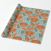 Wildblume Orange Poppy Geschenkpapier (Ungerollt)