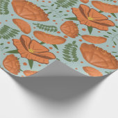 Wildblume Orange Poppy Geschenkpapier (Ecke)
