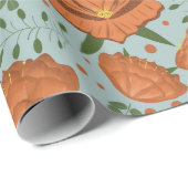 Wildblume Orange Poppy Geschenkpapier (Rolleneckpunkt)