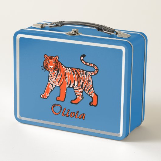 Wildblume Orange Tiger Kinder Metall Brotdose (Vorderseite)