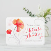 Wildblume Orangensaft einladen Einladung (Stehend Vorderseite)