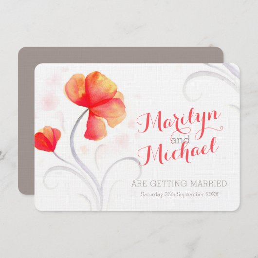 Wildblume Orangensaft einladen Einladung (Vorne/Hinten)