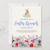 Wildblume Ostergeblasener Brunch und Eierjagd Einladung (Vorderseite)