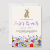 Wildblume Ostergeblasener Brunch und Eierjagd Einladung (Vorderseite)