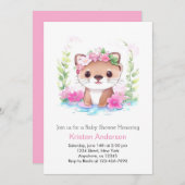 Wildblume Otter Whimsical Girl Babydusche Einladung (Vorne/Hinten)