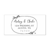 Wildblume Oval Kranz-Adresse Permastempel (Design)