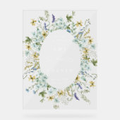 Wildblume Oval Kranz Rahmen Hochzeit Willkommen Acrylschild (Vorderseite)