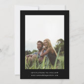 Wildblume Oval Rahmen Hochzeitszitz Foto Schwarz Save The Date (Rückseite)