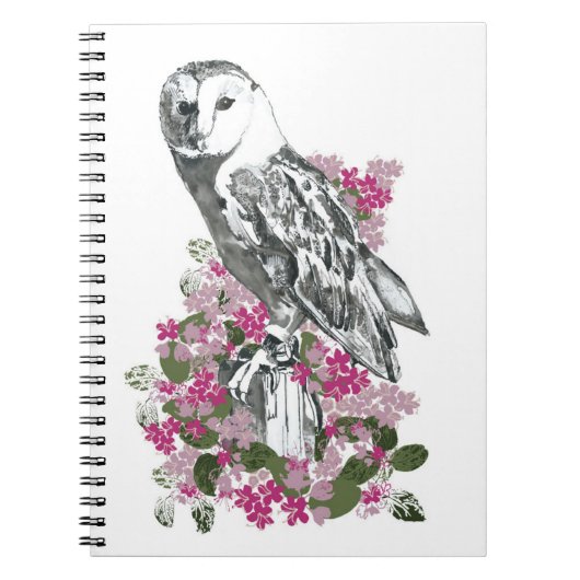 Wildblume Owl Notizblock (Vorderseite)