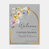 Wildblume Paare Dusche Akryllische Begrüßungszeich Acrylschild (Vorderseite)