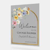 Wildblume Paare Dusche Akryllische Begrüßungszeich Acrylschild (Winkel)