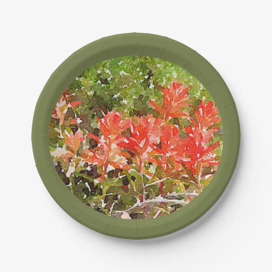 Wildblume Paint Brush Pappteller (Vorderseite)