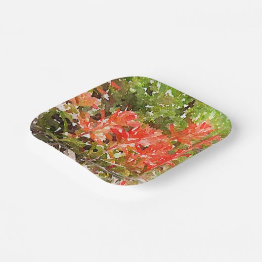 Wildblume Paint Brush Pappteller (Gewinkelt)