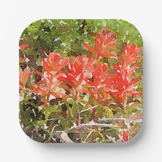 Wildblume Paint Brush Pappteller (Vorderseite)