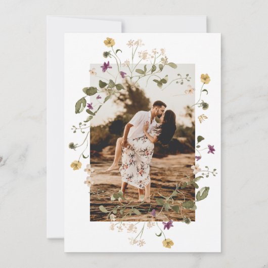 Wildblume Pampas Floral Foto Save The Date (Rückseite)