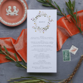 Wildblume Pampas Hochzeit mit Trockenmassage Menükarte