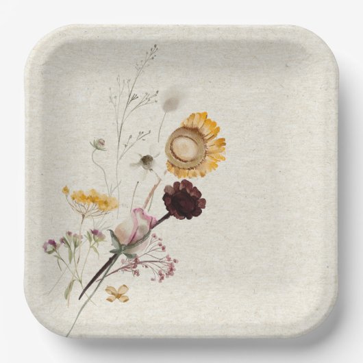 Wildblume-Papierplatte Pappteller (Vorderseite)