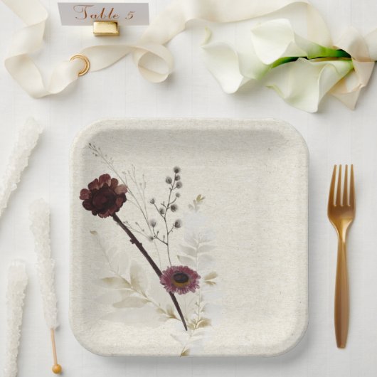 Wildblume-Papierplatte Pappteller (Hochzeit)