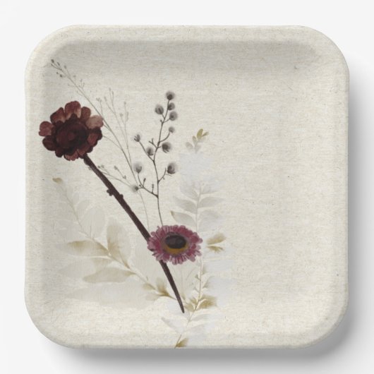 Wildblume-Papierplatte Pappteller (Vorderseite)