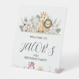 Wildblume Party Animal Safari Begrüßungszeichen Sockelschild