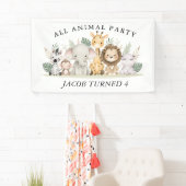Wildblume Party Animal Safari Geburtstag Banner (Insitu)