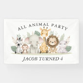 Wildblume Party Animal Safari Geburtstag Banner (Horizontal)