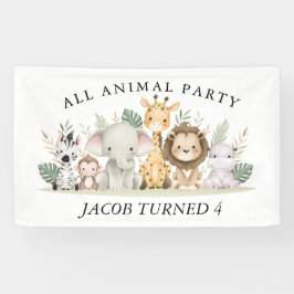 Wildblume Party Animal Safari Geburtstag Banner