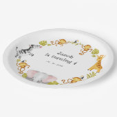 Wildblume Party Animal Safari Kindergeburtstag Par Pappteller (Schrägansicht)