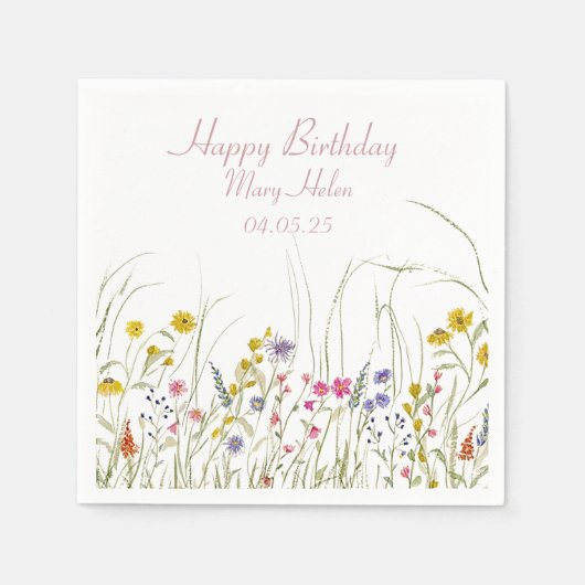 Wildblume Party Napkins Serviette (Vorderseite)