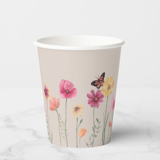 Wildblume Party Paper Cups Pappbecher (Vorderseite)