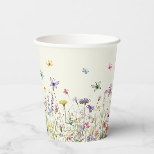 Wildblume-Party-Papiertasse Pappbecher (Rückseite)