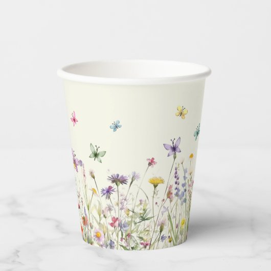 Wildblume-Party-Papiertasse Pappbecher (Vorderseite)