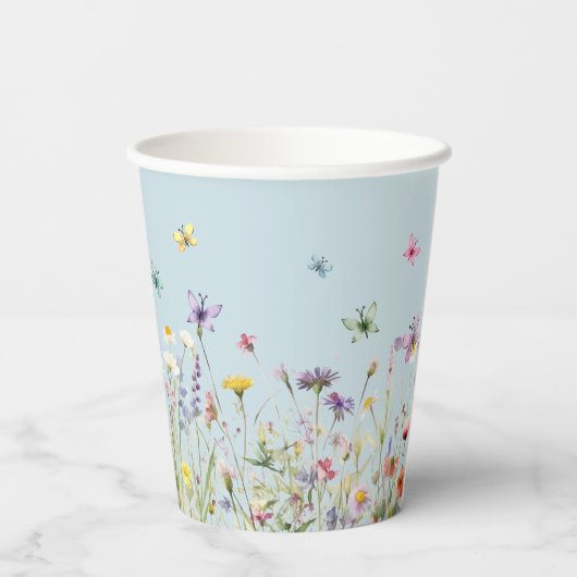 Wildblume-Party-Papiertasse Pappbecher (Rückseite)