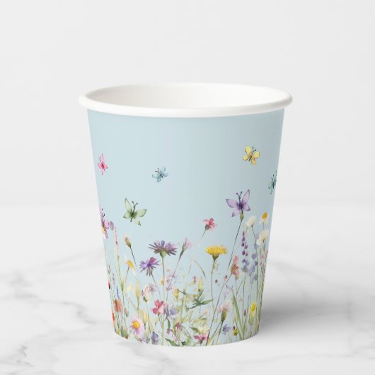 Wildblume-Party-Papiertasse Pappbecher (Vorderseite)